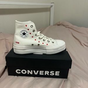 (SOLD) Converse Made with Love Heart embroidered High Top Sneakers
